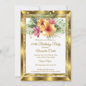 Birthday Party, Goldmedaille Hibiskus Einladung (Vorderseite)