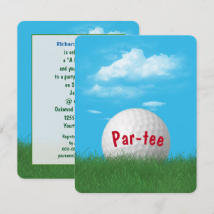 Birthday Party Golf Ball Einladung