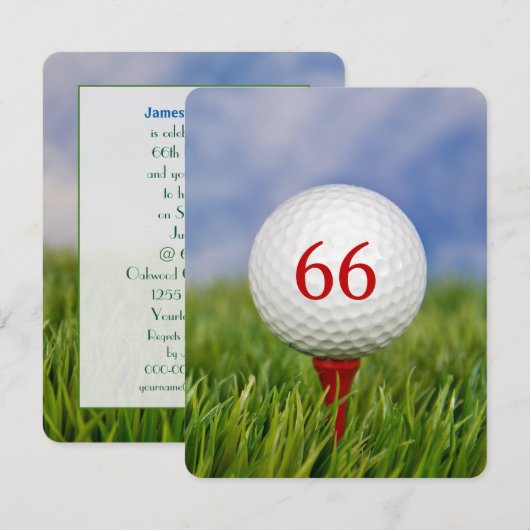 Birthday Party Golf Thema für jedes Alter Einladung (Vorne/Hinten)