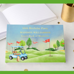 Birthday Party Golf Theme Real Gold Gästebuch