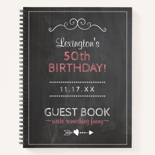 Birthday Party Guest Book Personalisiert | Notizbuch (Vorderseite)