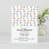 Birthday Party hats Regenbogen Einladung (Stehend Vorderseite)