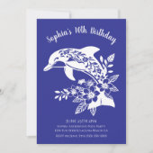 Birthday Party-Hawaiian Dolphin Tropical Blume Einladung (Vorderseite)