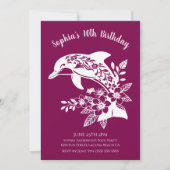 Birthday Party-Hawaiian Dolphin Tropical Blume Einladung (Vorderseite)