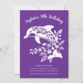 Birthday Party-Hawaiian Dolphin Tropical Blume Einladung (Vorderseite)