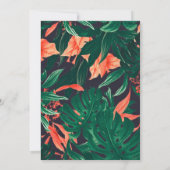 Birthday Party Hawaiian Tropical Floral Gold Frame Einladung (Rückseite)