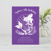 Birthday Party-Hawaiianische Meerjungfrau Einladung (Stehend Vorderseite)