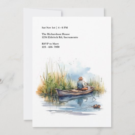 Birthday Party im Wasserfarbenbereich Einladung (Rückseite)