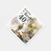 Birthday Party im Wasserfarbenbereich Serviette (Ecke)