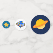 Birthday Party im Weltraum Konfetti (Rückseiten)