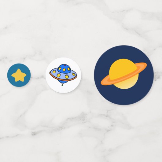 Birthday Party im Weltraum Konfetti (Rückseiten)