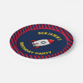 Birthday Party im Weltraum Pappteller (Schrägansicht)