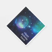 Birthday Party im Weltraum und in den Stars Serviette (Ecke)
