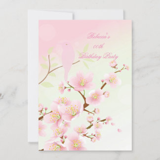 Birthday Party in Asian Hübsch Pink Cherry Blossom Einladung