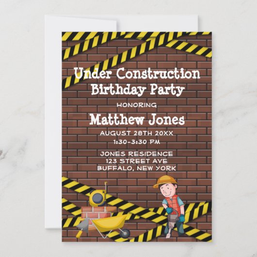 Birthday Party in Construction Bricks (Vorderseite)
