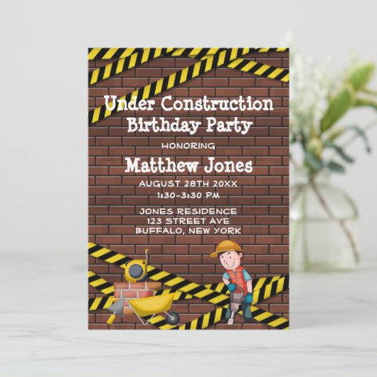 Birthday Party in Construction Bricks (Stehend Vorderseite)