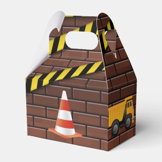 Birthday Party in Construction Bricks Geschenkschachtel (Rückseite)