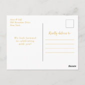 Birthday Party in Navy Blue und Gold Agate Marble Postkarte (Rückseite)