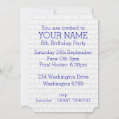 Birthday Party in New York Einladung (Rückseite)