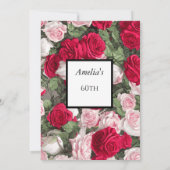 Birthday Party in New York roten Rose Einladung (Rückseite)