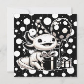 Birthday Party in Schwarz und Weiß Einladung (Vorderseite)