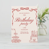 birthday party invitation card einladung (Stehend Vorderseite)