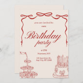 birthday party invitation card einladung (Vorne/Hinten)