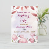 Birthday Party Invitations  Einladung (Stehend Vorderseite)