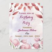 Birthday Party Invitations  Einladung (Vorne/Hinten)