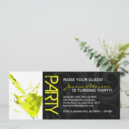 BIRTHDAY PARTY INVITATIONS EINLADUNG (Stehend Vorderseite)