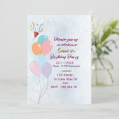 Birthday Party Invitations Einladung (Stehend Vorderseite)