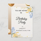 Birthday Party Invite Einladung (Vorne/Hinten)