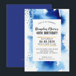 BIRTHDAY PARTY INVITE Moderne Aquarell cool blau Einladung<br><div class="desc">von kat massard >>> kat@simplysweetPAPERIE.com << Ein supereinfaches, aber stilvolles Einladungsdesign für Ihren Geburtstag. Wow Ihre Freunde und Familie mit dieser kleinen Zahl .D Setup als Vorlage ist es einfach für Sie, Ihre eigenen Details hinzuzufügen, oder drücken Sie die Schaltfläche Anpassen und Sie können Text, Schriftart, Größen etc. TIPP:: 1....</div>