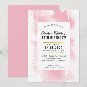 BIRTHDAY PARTY INVITE Moderne Aquarellfarben, blas Einladung