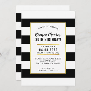 BIRTHDAY PARTY INVITE moderne minimale schwarze St Einladung