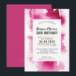 BIRTHDAY PARTY INVITE Modernes Aquarell fett rosa Einladung<br><div class="desc">von kat massard >>> kat@simplysweetPAPERIE.com << Ein supereinfaches, aber stilvolles Einladungsdesign für Ihren Geburtstag. Wow Ihre Freunde und Familie mit dieser kleinen Zahl .D Setup als Vorlage ist es einfach für Sie, Ihre eigenen Details hinzuzufügen, oder drücken Sie die Schaltfläche Anpassen und Sie können Text, Schriftart, Größen etc. TIPP:: 1....</div>