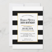 BIRTHDAY PARTY INVITE Modernes, minimales schwarze Einladung (Vorderseite)