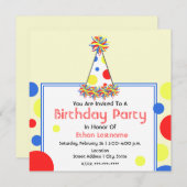 Birthday Party Invite - Polka Dot Birthday Hat Einladung (Vorne/Hinten)