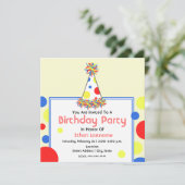 Birthday Party Invite - Polka Dot Birthday Hat Einladung (Stehend Vorderseite)