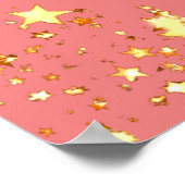 Birthday Party Korallen Gold Sterne willkommen Poster (Ecke)