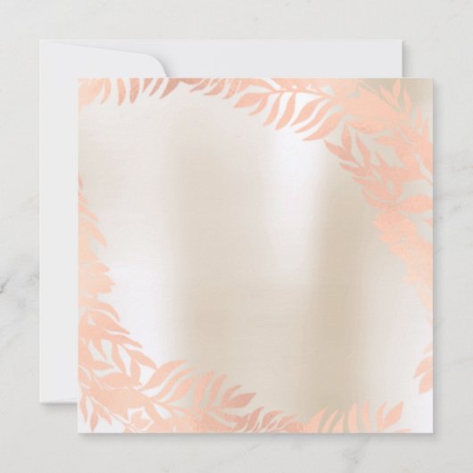 Birthday Party Leafen Wreath Elfenbeinküste Rose G Einladung (Rückseite)