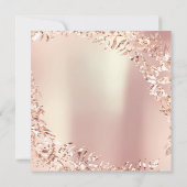 Birthday Party Leafen Wreath Glitzer Pink Rose Gol Einladung (Rückseite)