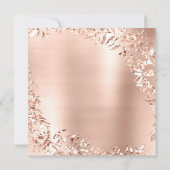 Birthday Party Leafs Wreath Glam Pink Rose Gold Einladung (Rückseite)