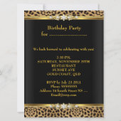 Birthday Party Leopard Gold Black Einladung (Rückseite)