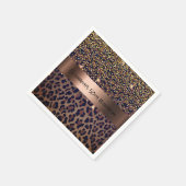 Birthday Party leopard Print Bronze Serviette (Ecke)