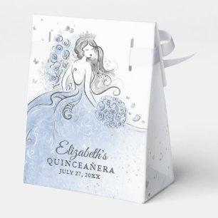 Birthday Party, Light Blue und Silver Princess Geschenkschachtel