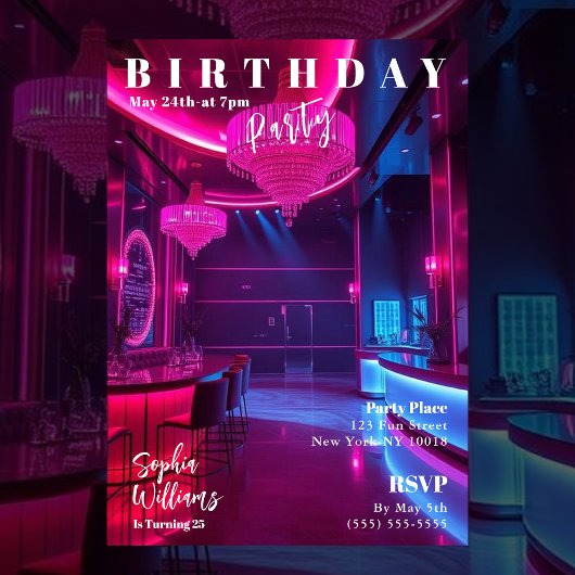 Birthday Party Magazine Cover Einladung