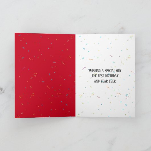 Birthday Party Man in Balloon Karte (Innenseite)