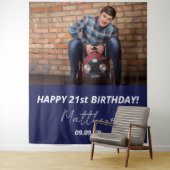 Birthday Party Marine blau-weiß Foto Typ Wandteppich (Beispiel)