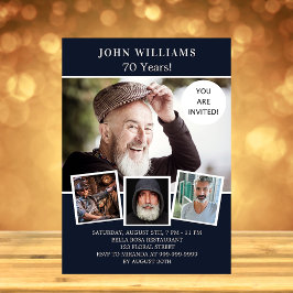 Birthday Party Marine blauen Foto Collage Luxus Einladung